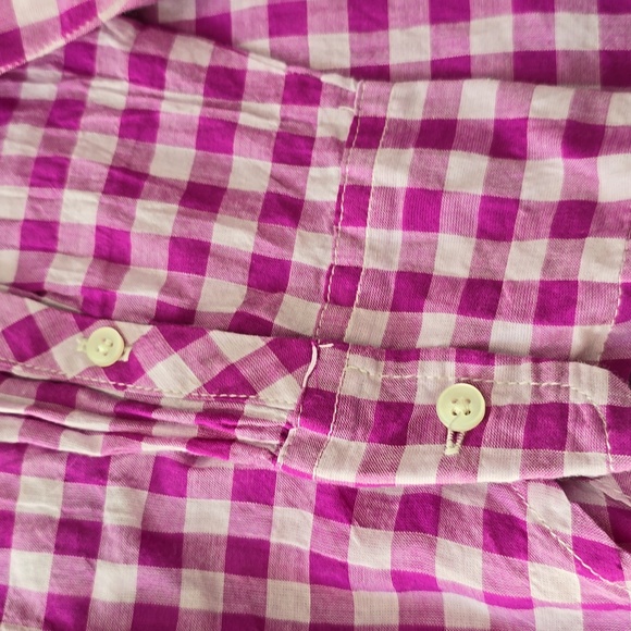 J. Crew Gingham Pullover 1/2 Button Up Shirt - Picture 10 of 10